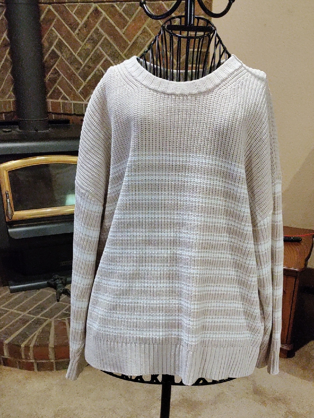 Time and Tru Chenille Pullover Striped Crew Neck Sweater XXL (20)